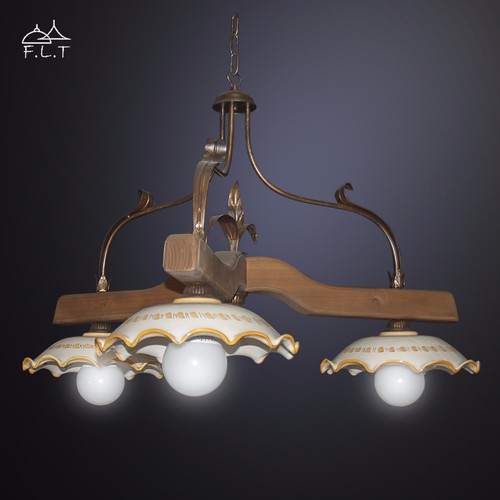 Bilanciere lampadario legno - legno, 3l