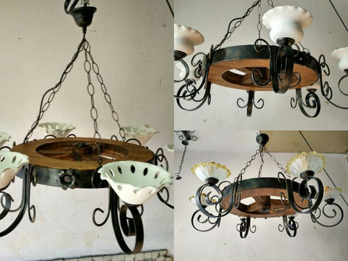 Lampadario rustico ferro - lampadario,