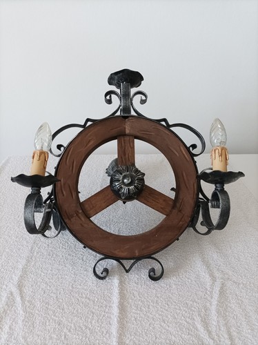 Lampadario legno ferro - legno,