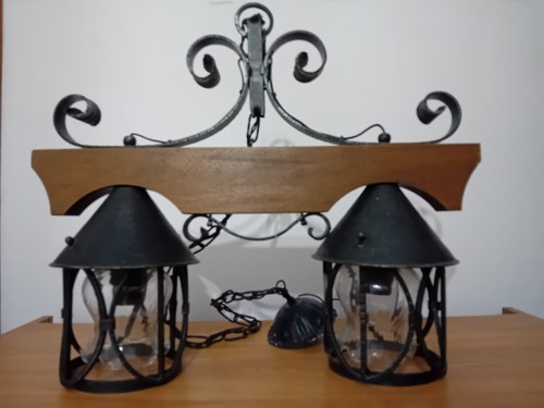 Lampadario rustico legno - , e