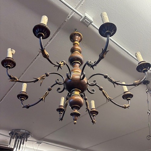 Lampadario luci 1940 legno - lampadario, 8