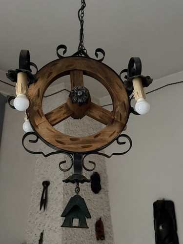 Lampadari legno ferro - legno,