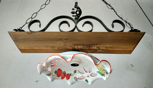 Lampadario ferro battuto e - ferro,