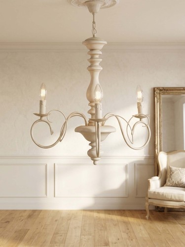Lampadario classico legno - lampadario,