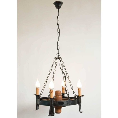 Lampadario ferro battuto e - lampadario,