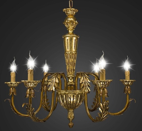 Lampadario legno ferro - lampadario,