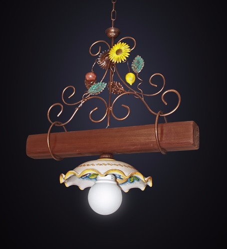 Lampadario bilanciere rustico - lampadario,