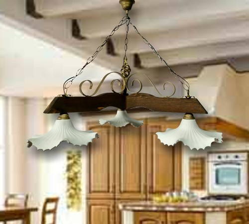 Lampadario ferro battuto e - lampadario, in