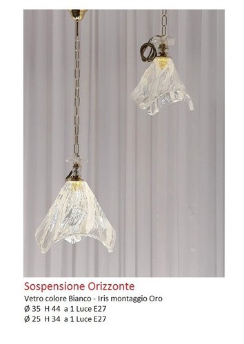Lampadario luce vetro - in, e